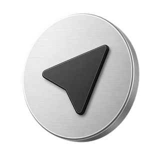 Decorative element featuring a 3D send arrow icon on contact us page